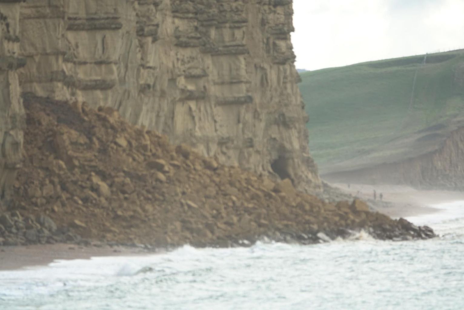 Rockfall at East Cliff Beach, West Bay News Hits Radio